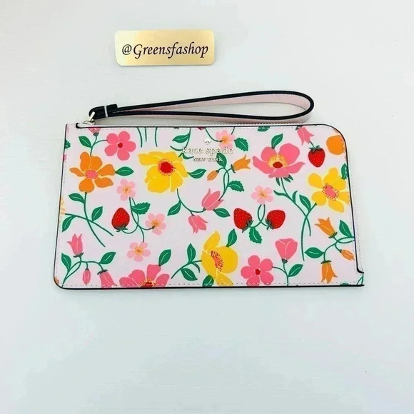 kate spade Handbags - Kate Spade Lucy Garden Medium L-zip Wristlet